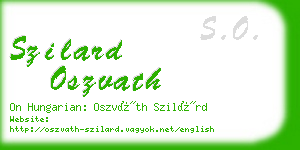 szilard oszvath business card